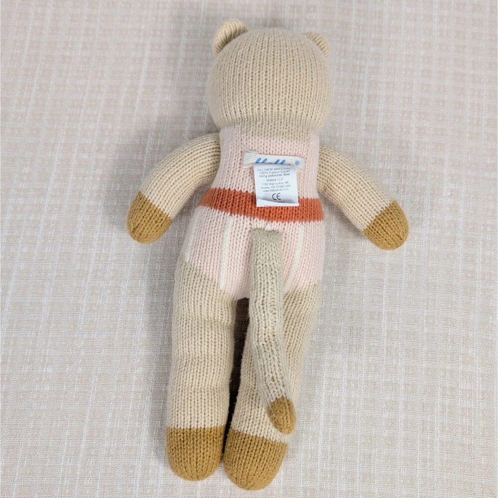 BlaBla Knit Doll Handcrafted Plush Toy Colette Cat Tan Pink 12